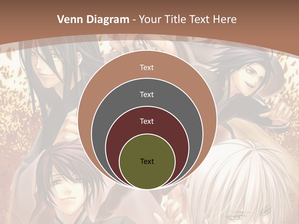A Group Of Anime Characters With A Brown Background PowerPoint Template
