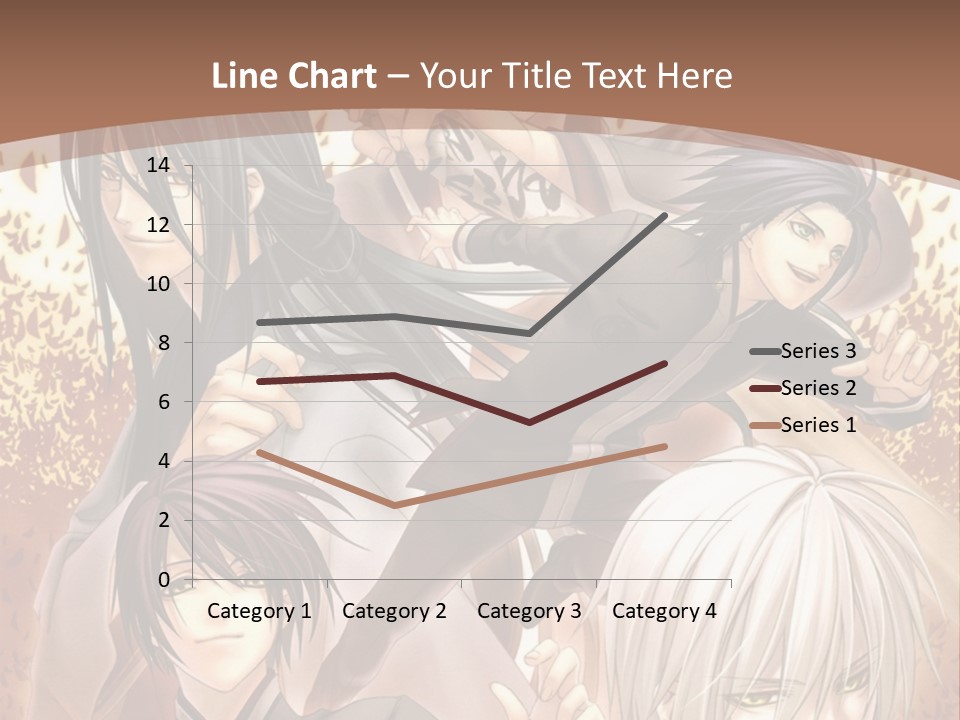 A Group Of Anime Characters With A Brown Background PowerPoint Template