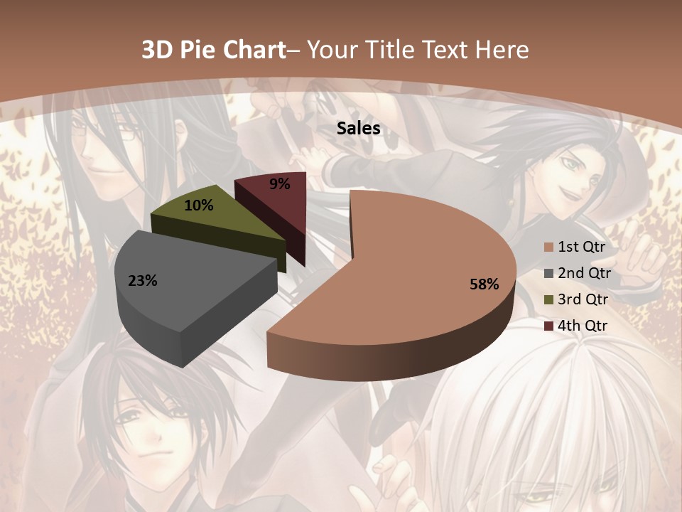 A Group Of Anime Characters With A Brown Background PowerPoint Template