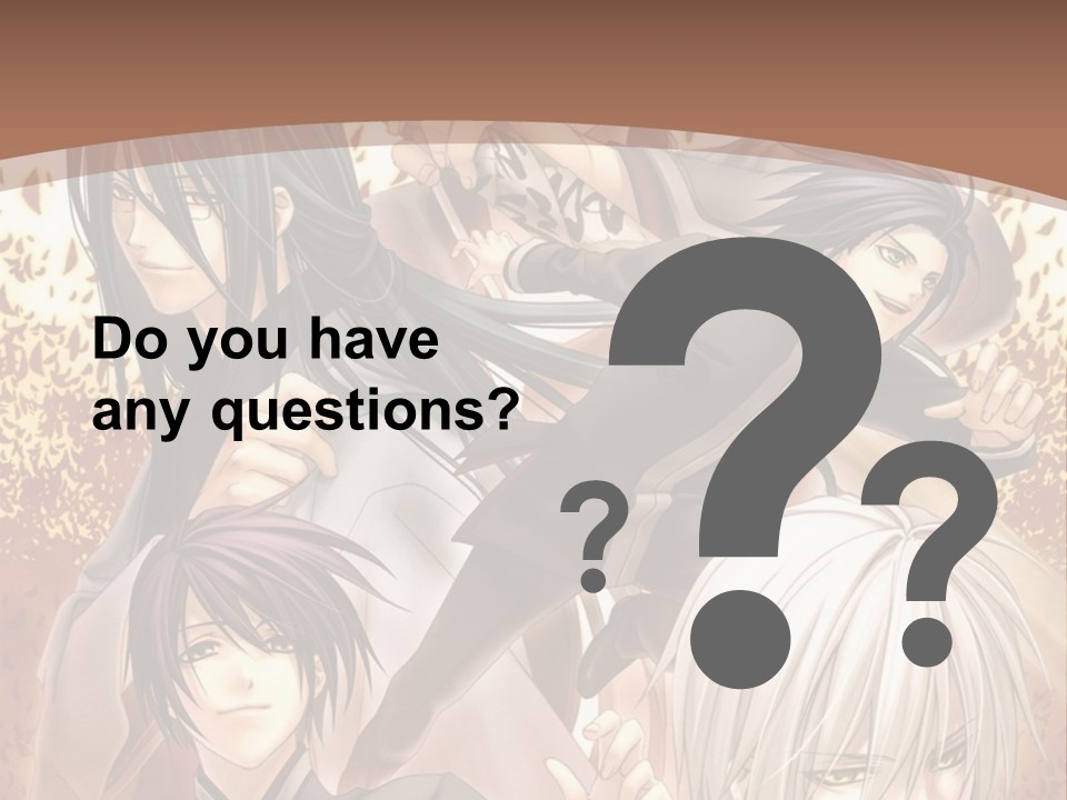 A Group Of Anime Characters With A Brown Background PowerPoint Template
