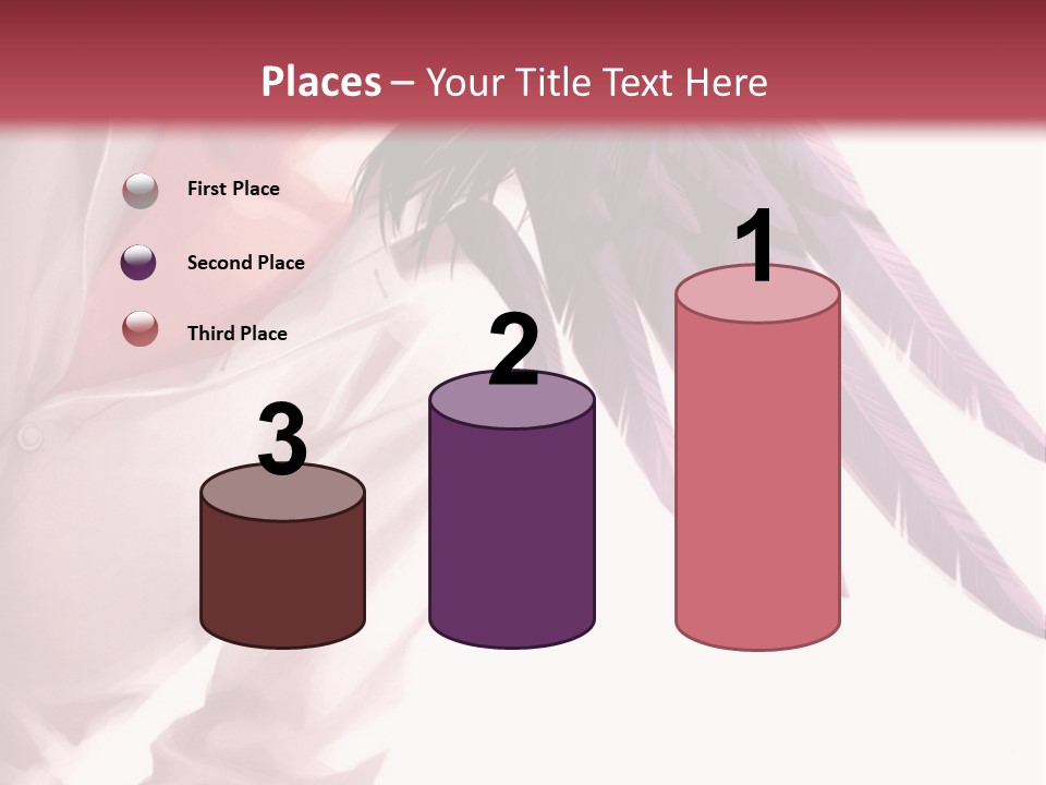 A Woman With Purple Hair And Black Wings PowerPoint Template