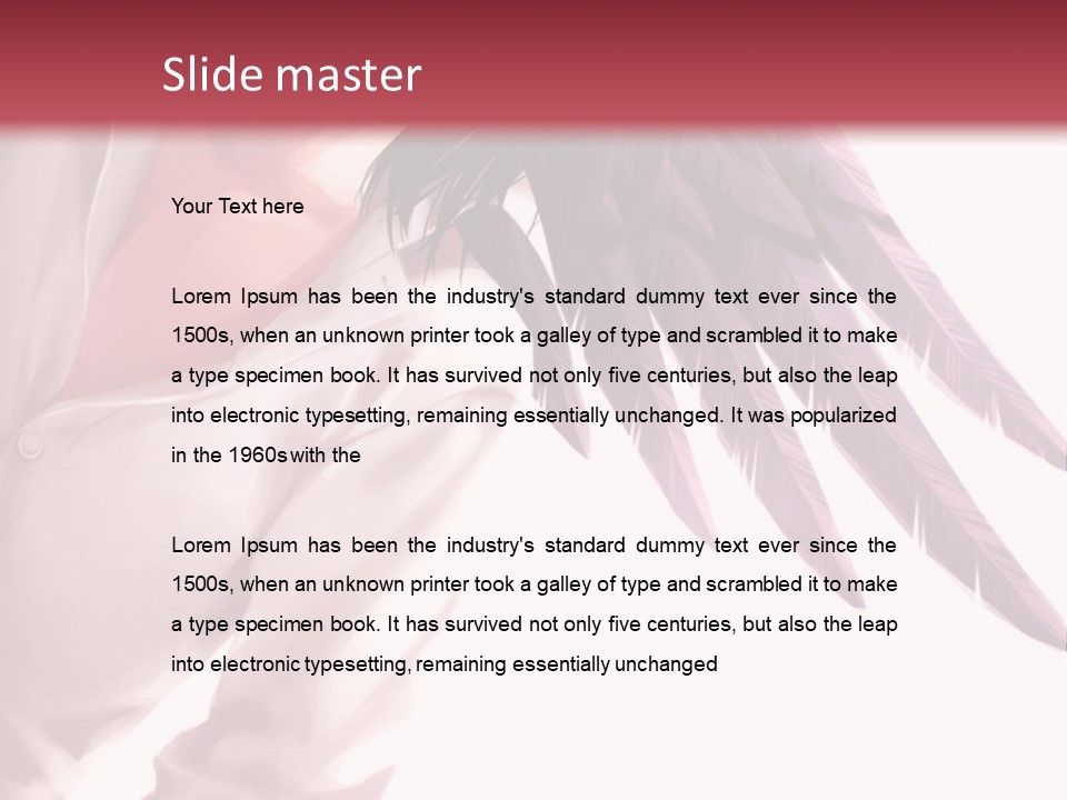 A Woman With Purple Hair And Black Wings PowerPoint Template