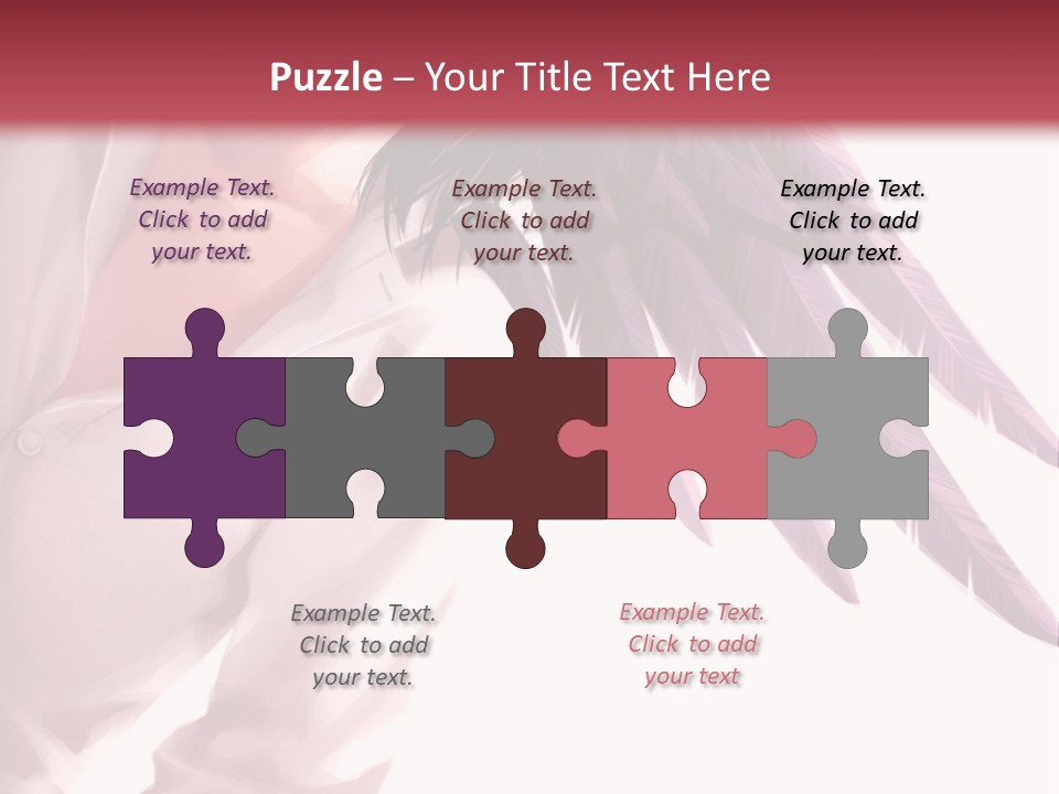 A Woman With Purple Hair And Black Wings PowerPoint Template