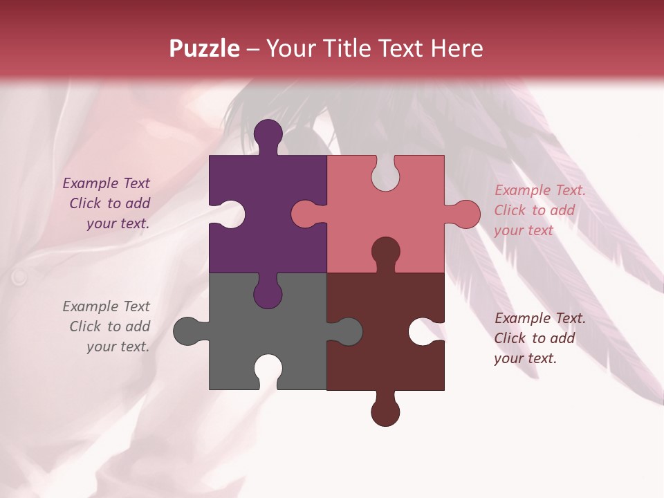 A Woman With Purple Hair And Black Wings PowerPoint Template