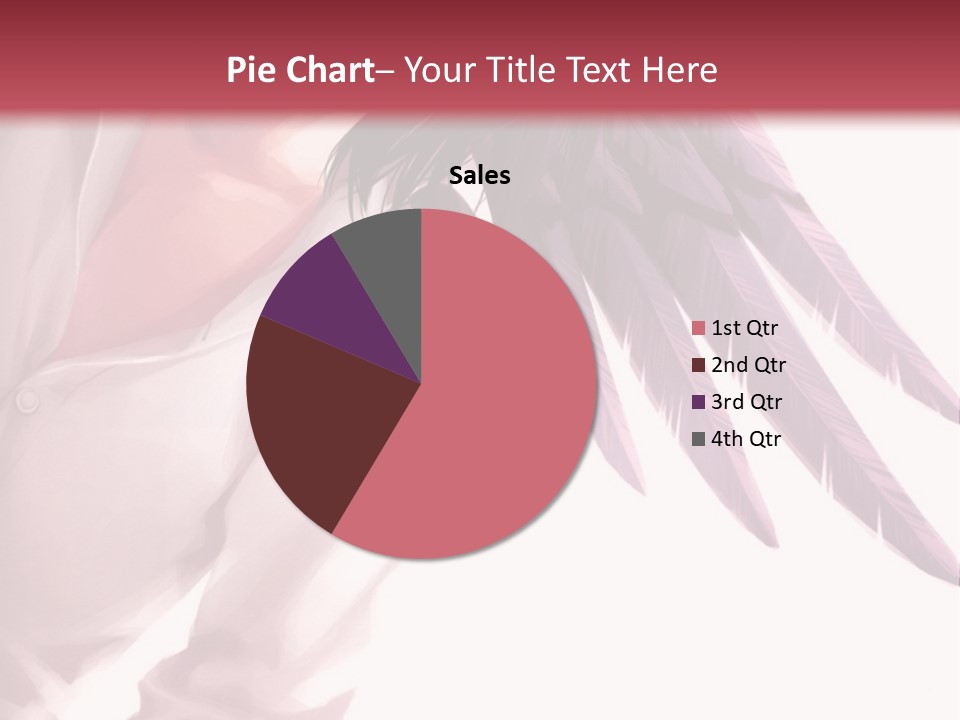 A Woman With Purple Hair And Black Wings PowerPoint Template