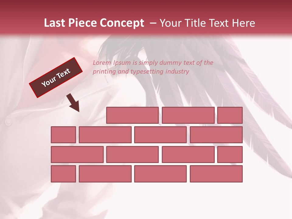 A Woman With Purple Hair And Black Wings PowerPoint Template