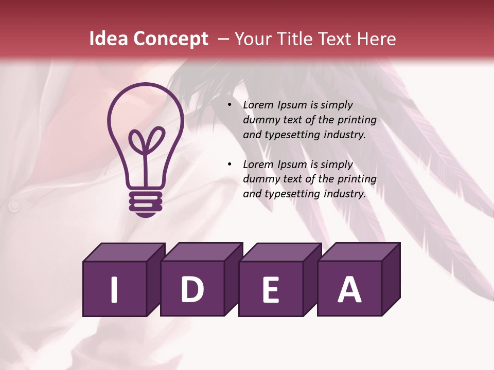 A Woman With Purple Hair And Black Wings PowerPoint Template