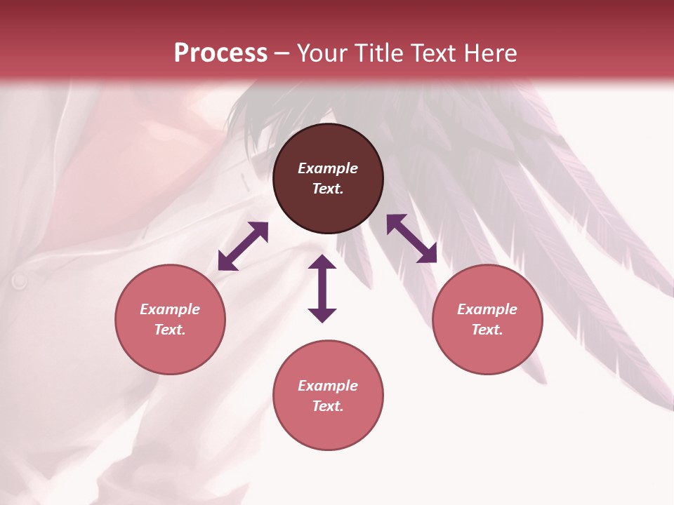 A Woman With Purple Hair And Black Wings PowerPoint Template