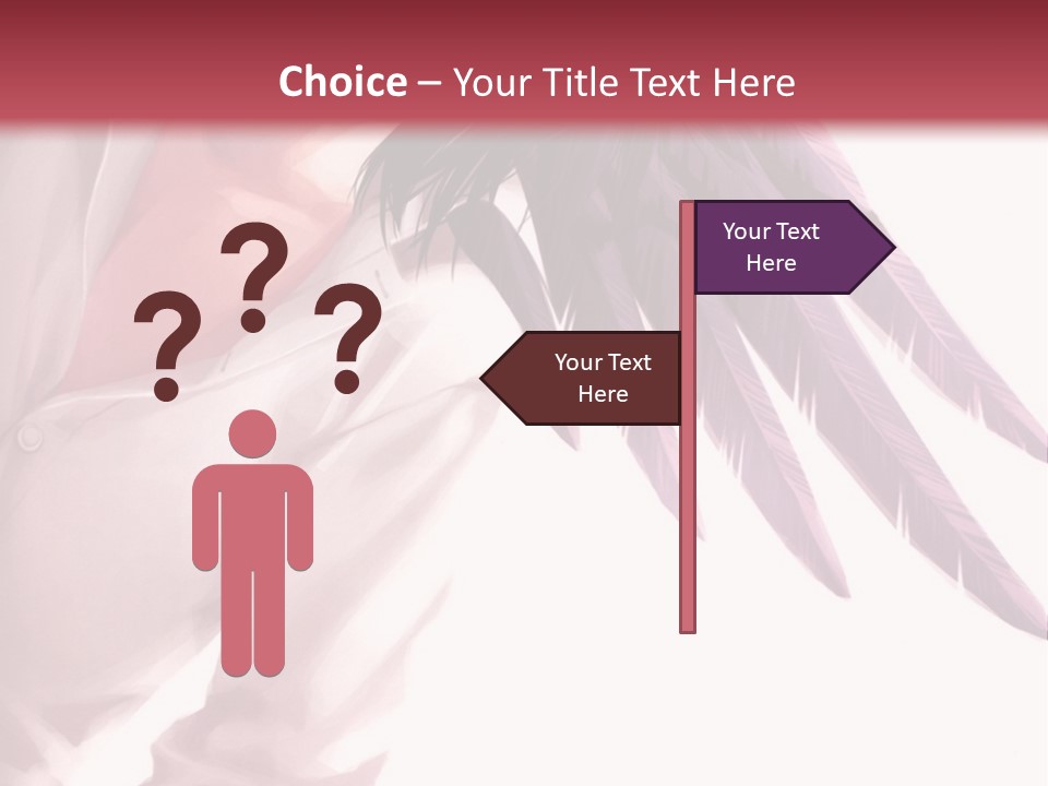 A Woman With Purple Hair And Black Wings PowerPoint Template