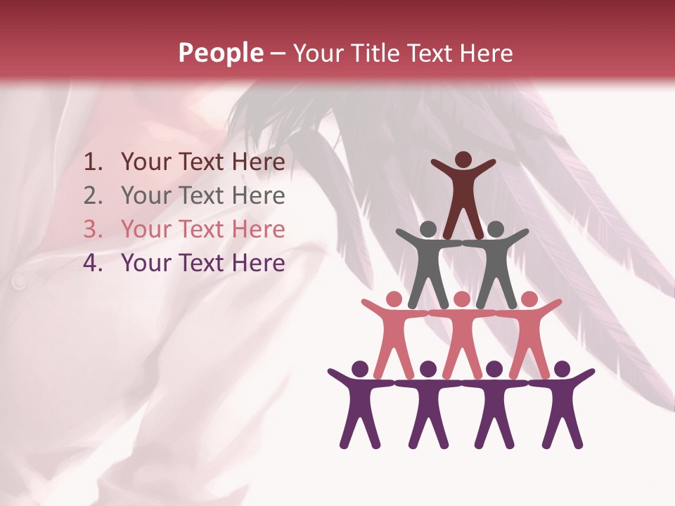 A Woman With Purple Hair And Black Wings PowerPoint Template