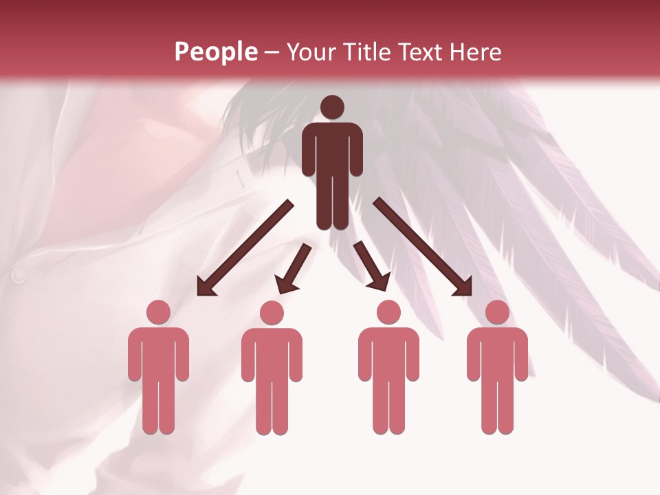 A Woman With Purple Hair And Black Wings PowerPoint Template