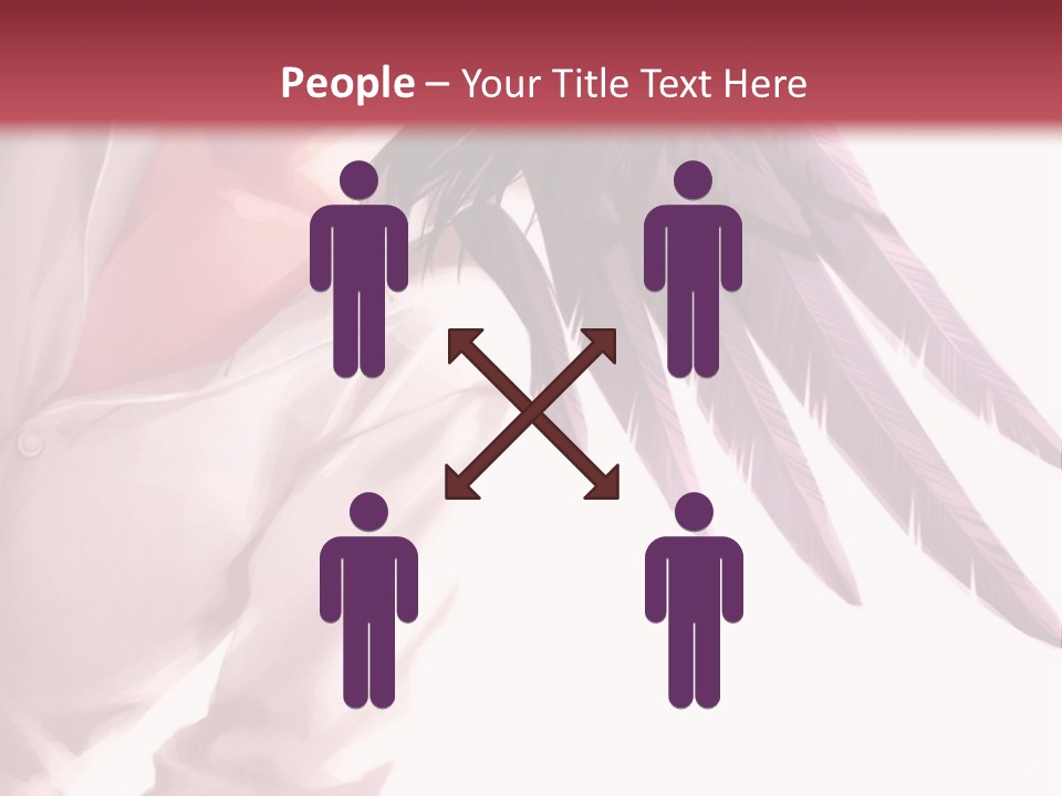 A Woman With Purple Hair And Black Wings PowerPoint Template