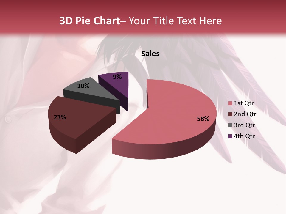 A Woman With Purple Hair And Black Wings PowerPoint Template