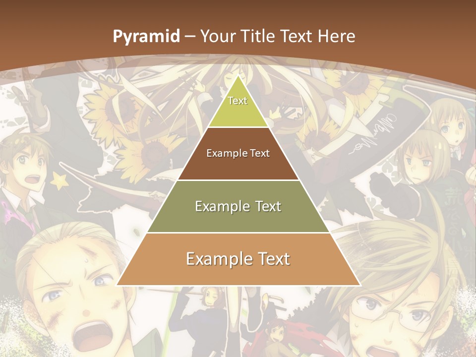 A Group Of Anime Characters With A Brown Background PowerPoint Template