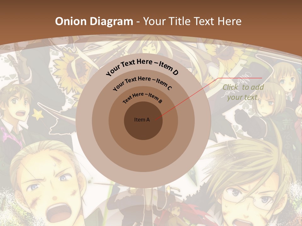 A Group Of Anime Characters With A Brown Background PowerPoint Template