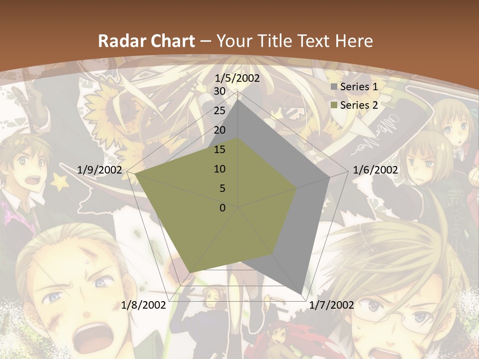 A Group Of Anime Characters With A Brown Background PowerPoint Template