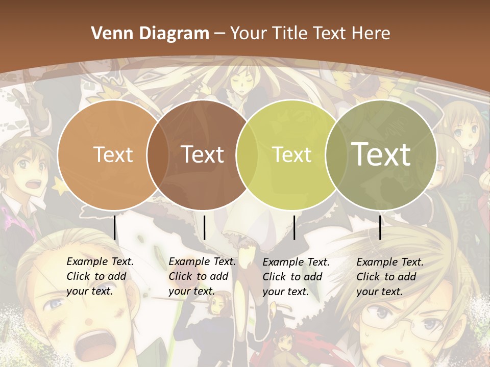 A Group Of Anime Characters With A Brown Background PowerPoint Template