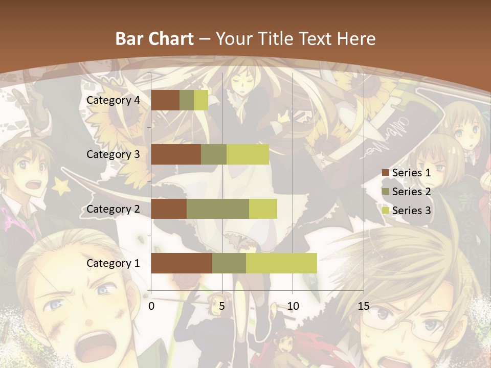 A Group Of Anime Characters With A Brown Background PowerPoint Template