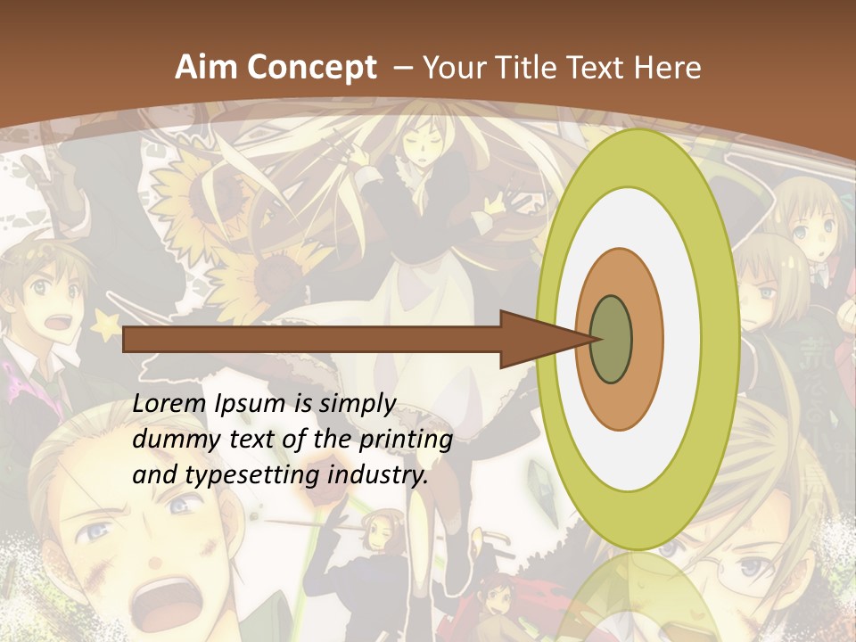 A Group Of Anime Characters With A Brown Background PowerPoint Template