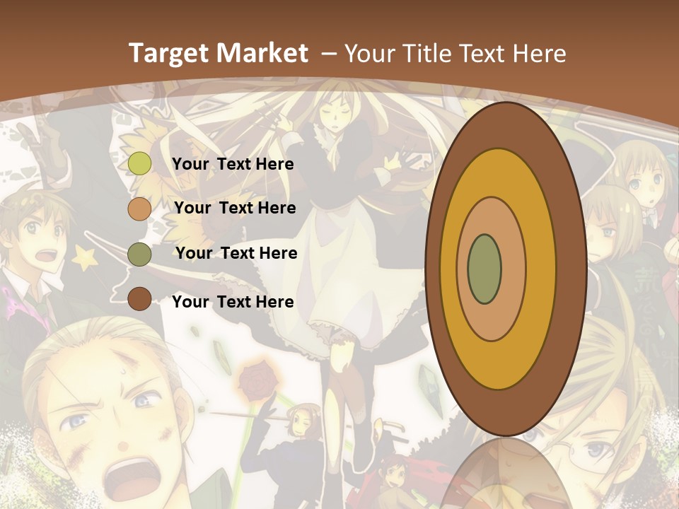 A Group Of Anime Characters With A Brown Background PowerPoint Template
