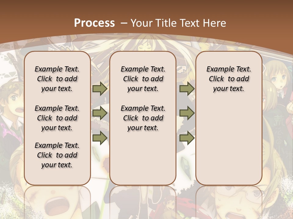 A Group Of Anime Characters With A Brown Background PowerPoint Template