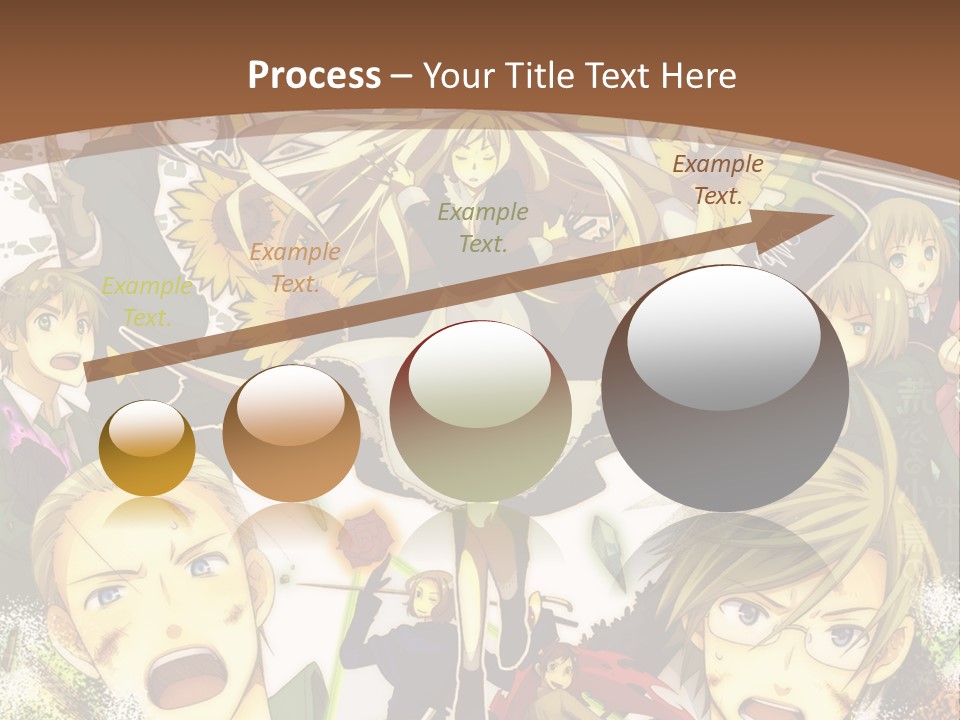 A Group Of Anime Characters With A Brown Background PowerPoint Template