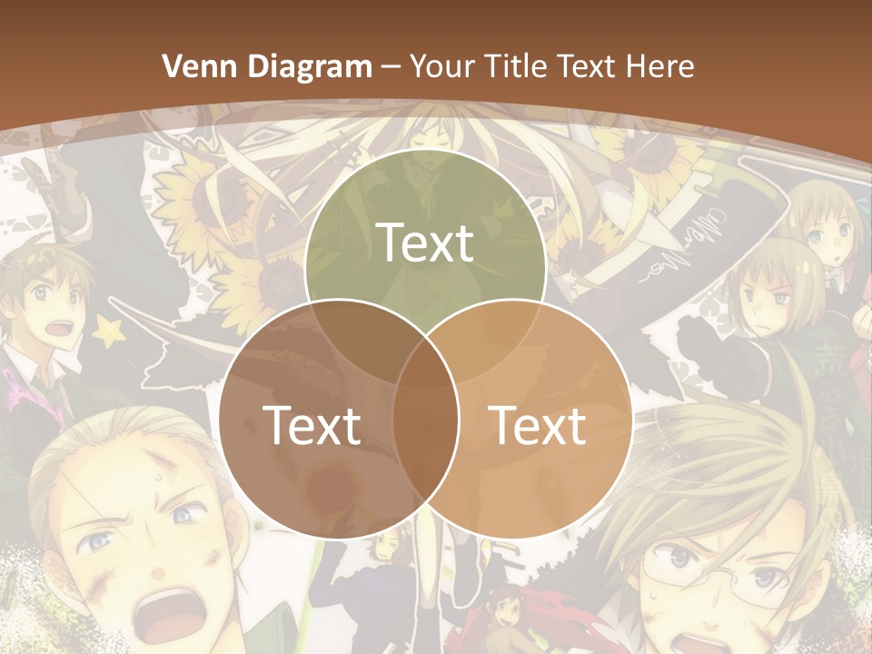 A Group Of Anime Characters With A Brown Background PowerPoint Template