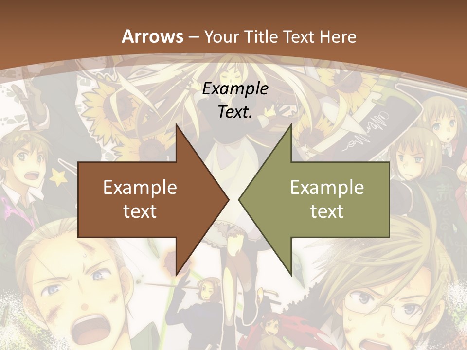 A Group Of Anime Characters With A Brown Background PowerPoint Template