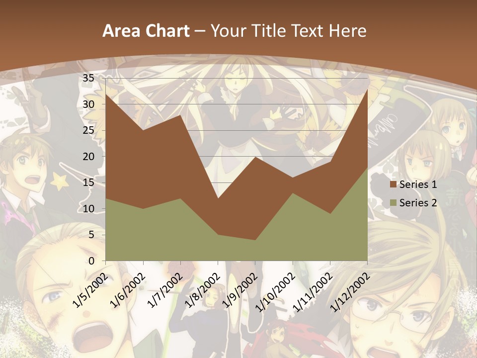 A Group Of Anime Characters With A Brown Background PowerPoint Template