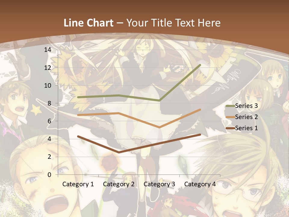 A Group Of Anime Characters With A Brown Background PowerPoint Template