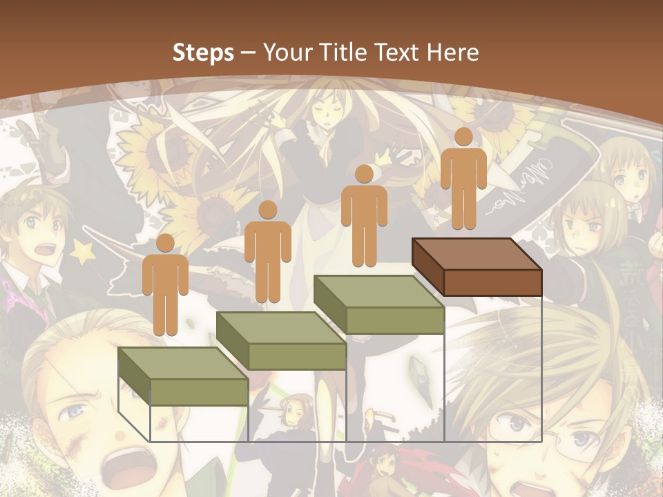 A Group Of Anime Characters With A Brown Background PowerPoint Template