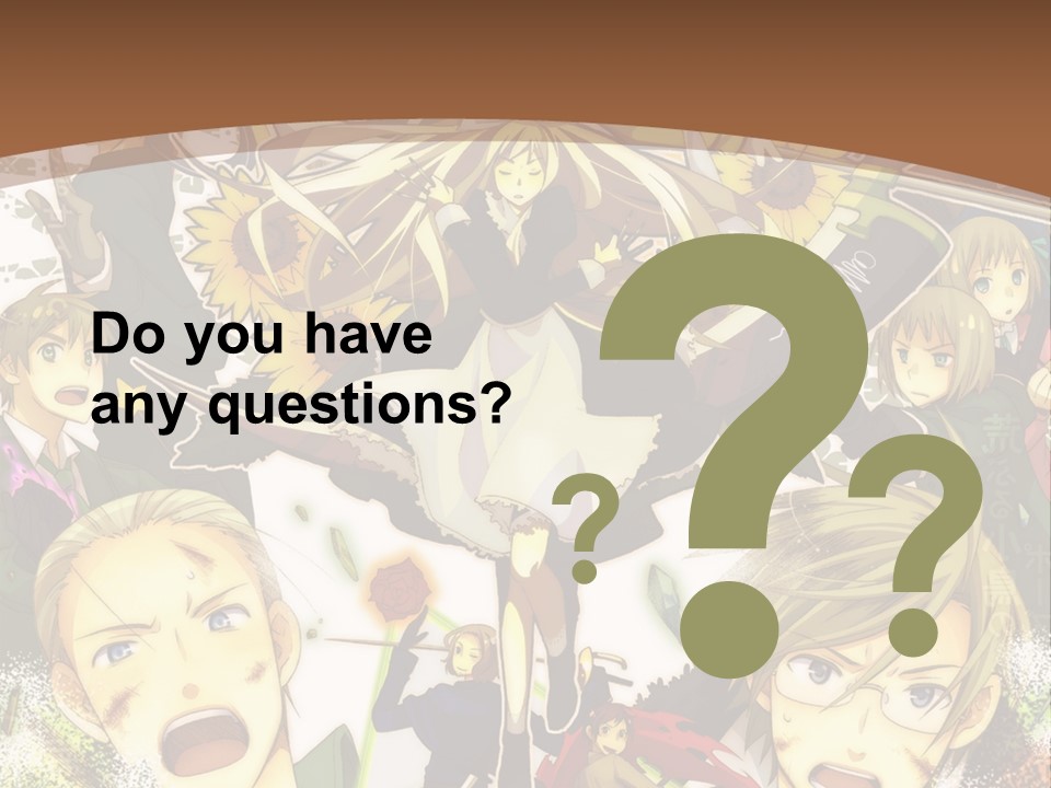 A Group Of Anime Characters With A Brown Background PowerPoint Template