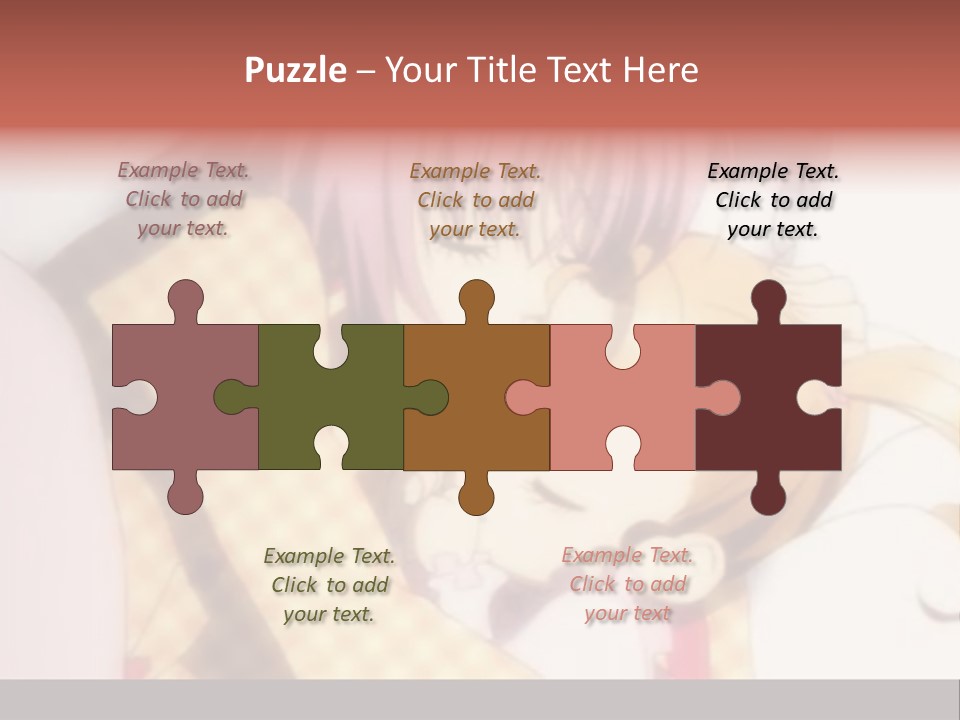 A Couple Of Anime Characters Hugging Each Other PowerPoint Template