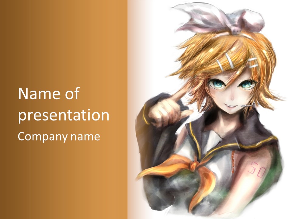 A Anime Character With Blonde Hair And Blue Eyes PowerPoint Template