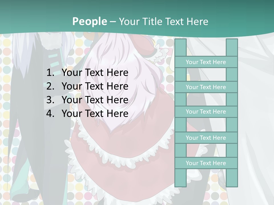 A Group Of Anime Characters Standing Next To Each Other PowerPoint Template