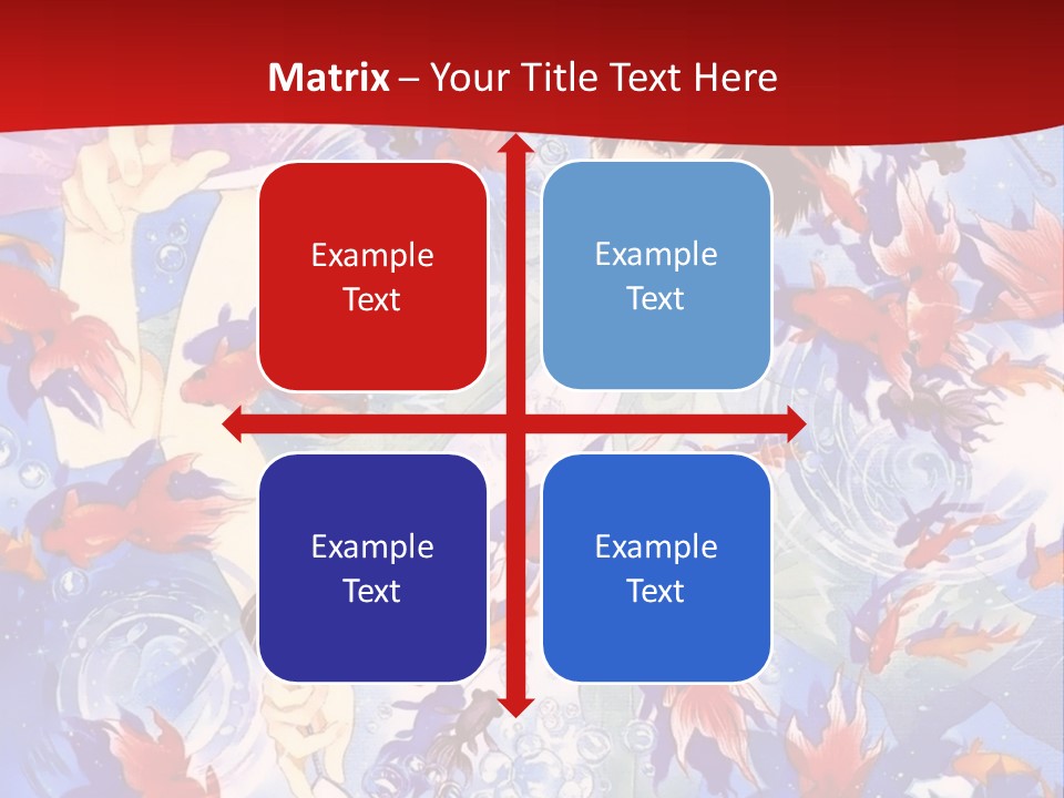 Two People Surrounded By Fish Powerpoint Template PowerPoint Template