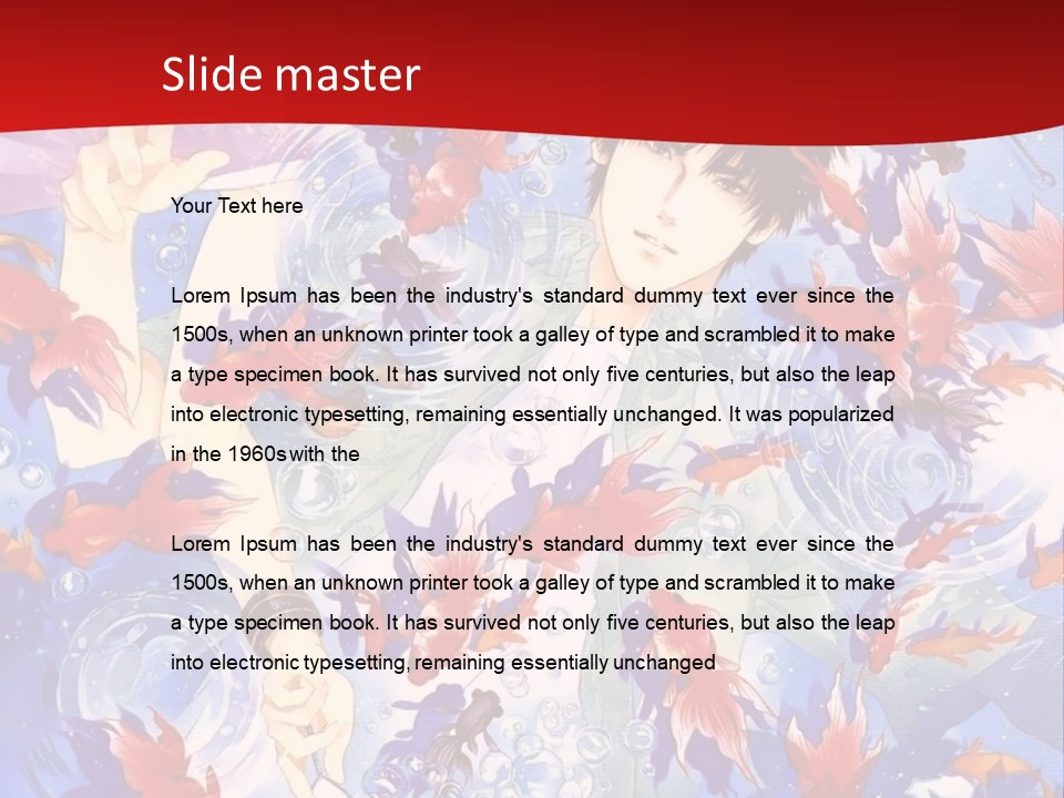 Two People Surrounded By Fish Powerpoint Template PowerPoint Template