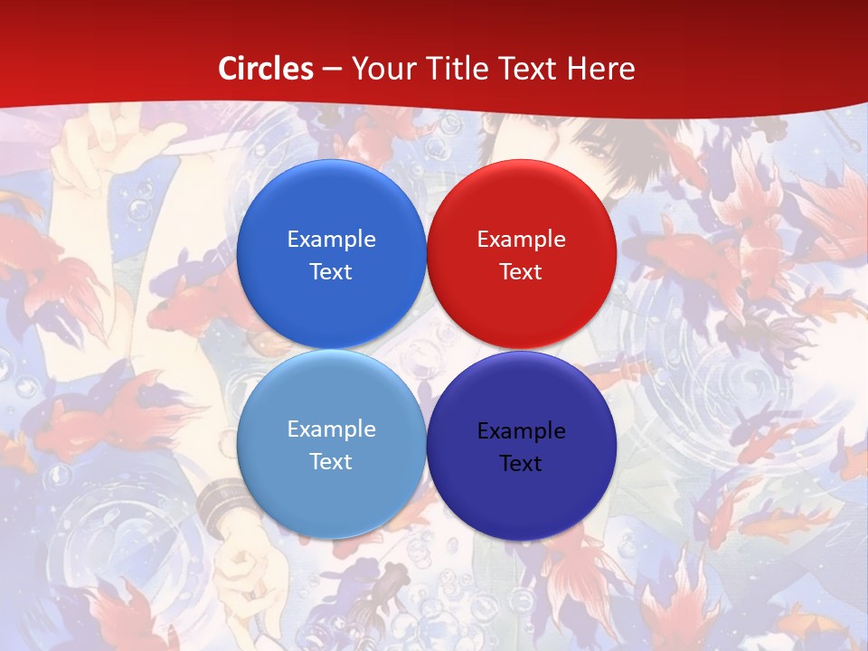 Two People Surrounded By Fish Powerpoint Template PowerPoint Template