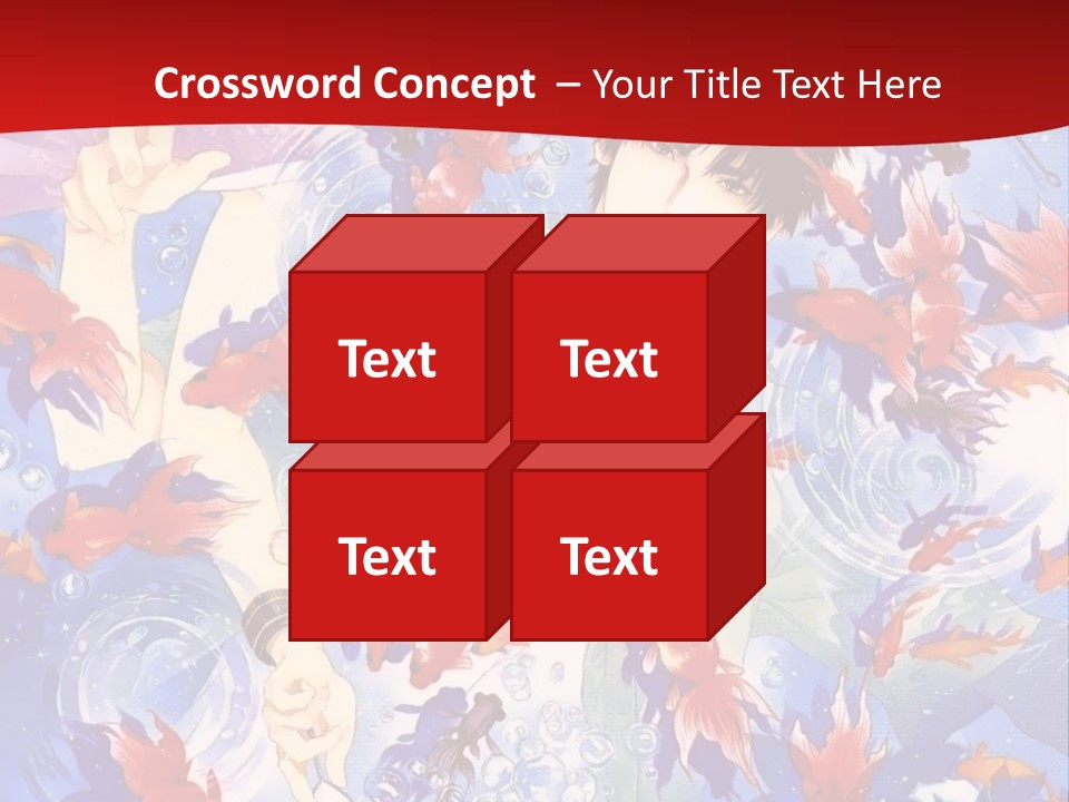 Two People Surrounded By Fish Powerpoint Template PowerPoint Template