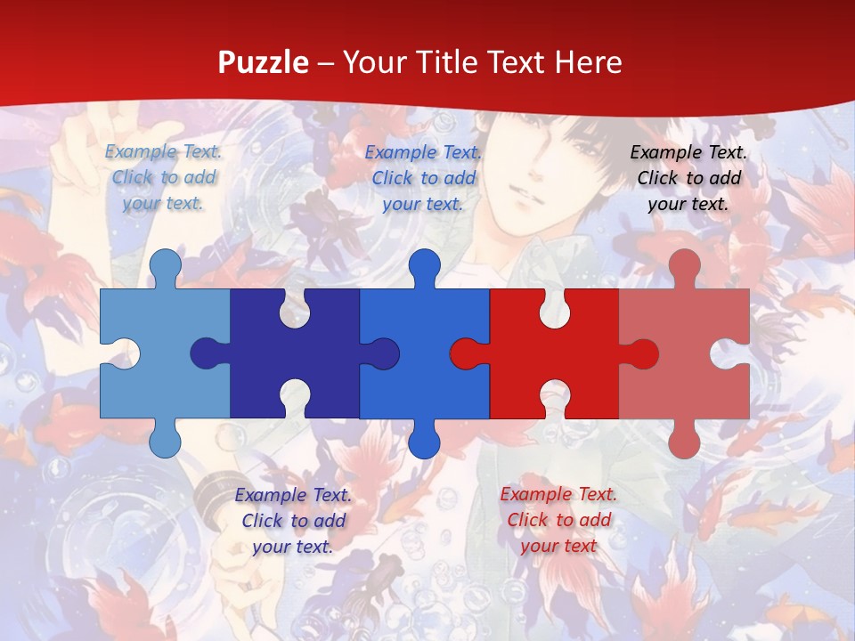 Two People Surrounded By Fish Powerpoint Template PowerPoint Template