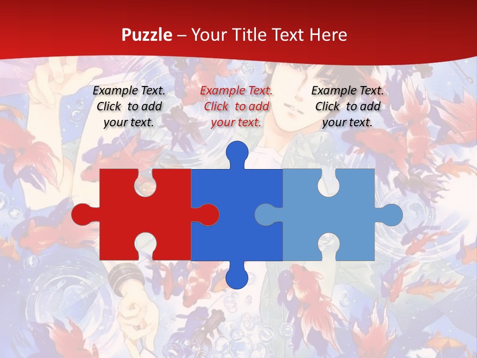 Two People Surrounded By Fish Powerpoint Template PowerPoint Template