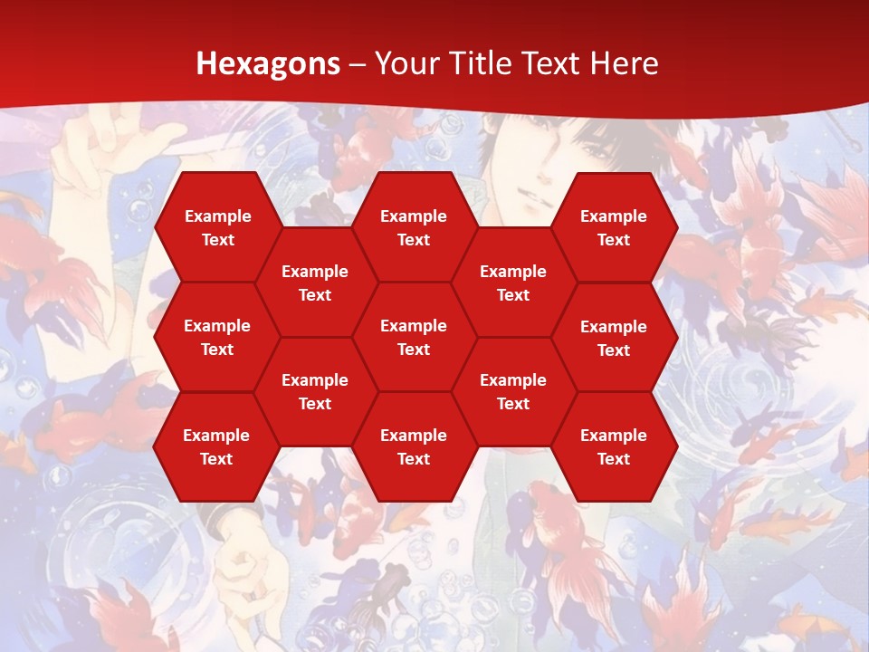 Two People Surrounded By Fish Powerpoint Template PowerPoint Template