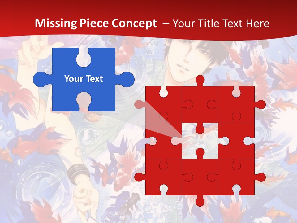 Two People Surrounded By Fish Powerpoint Template PowerPoint Template