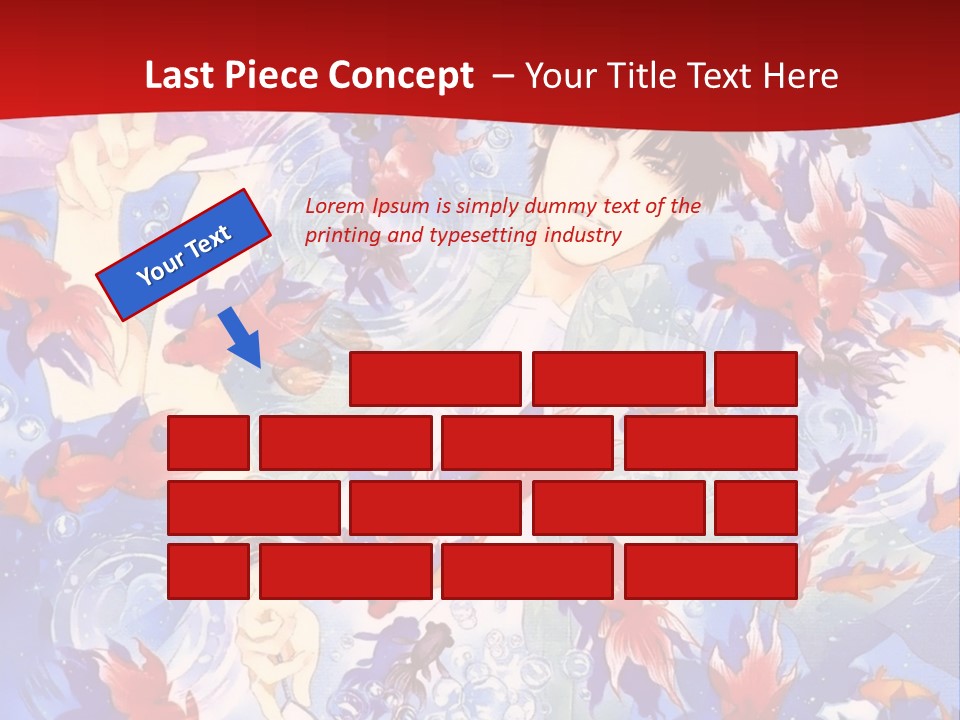 Two People Surrounded By Fish Powerpoint Template PowerPoint Template