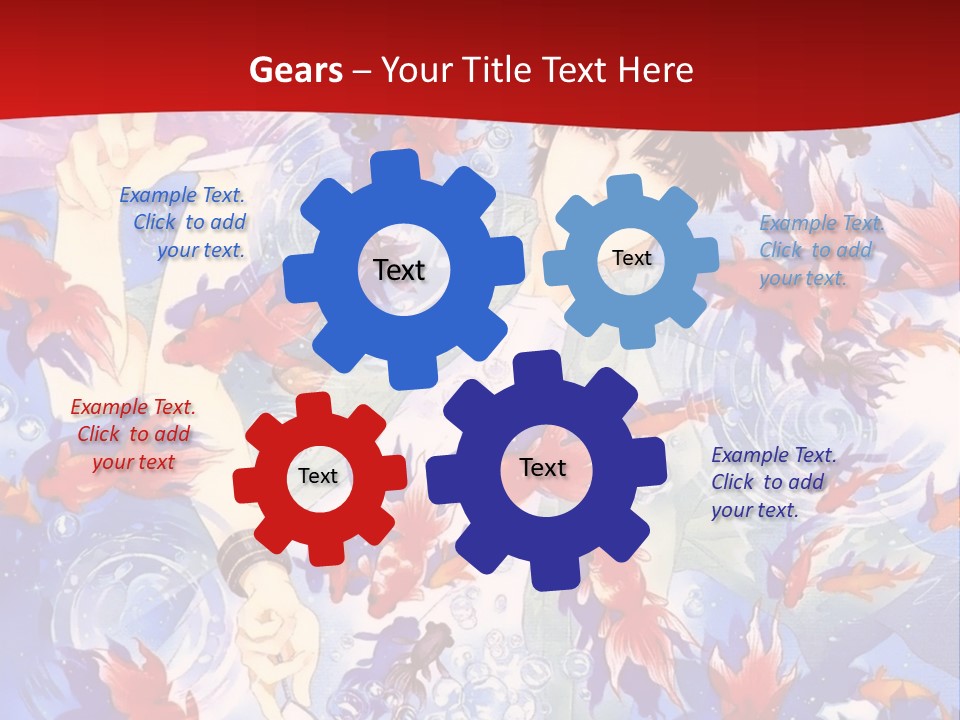 Two People Surrounded By Fish Powerpoint Template PowerPoint Template