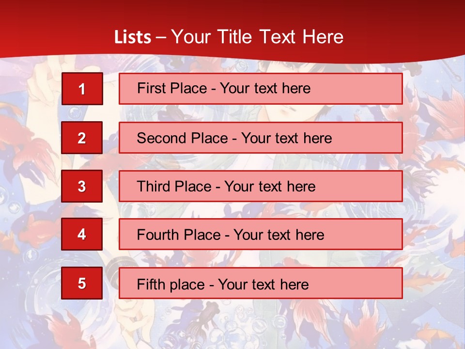 Two People Surrounded By Fish Powerpoint Template PowerPoint Template