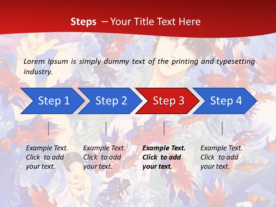 Two People Surrounded By Fish Powerpoint Template PowerPoint Template