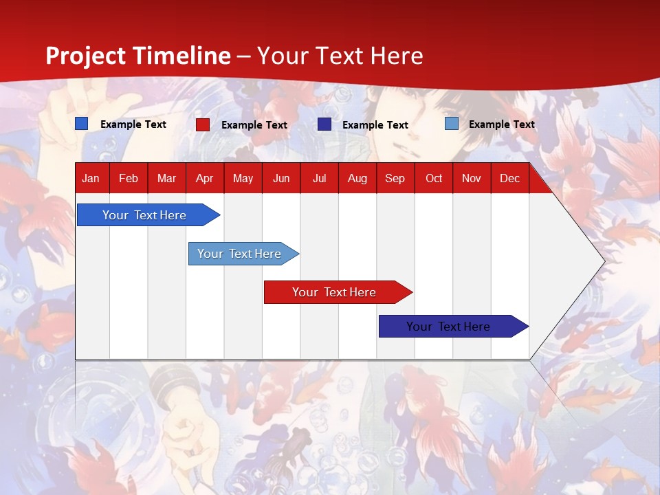 Two People Surrounded By Fish Powerpoint Template PowerPoint Template
