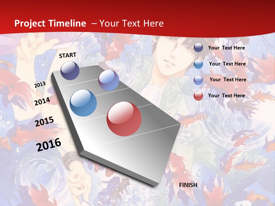 Two People Surrounded By Fish Powerpoint Template PowerPoint Template