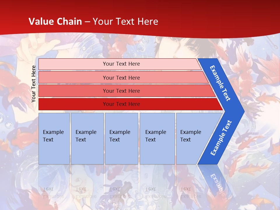 Two People Surrounded By Fish Powerpoint Template PowerPoint Template